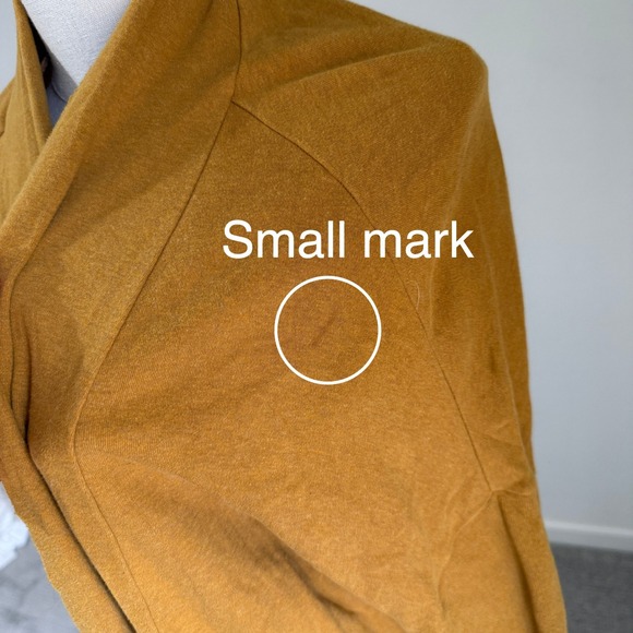 Pact Brooklyn Chai Yellow Organic Cotton Open Front Cardigan Sweater Medium Cozy - Picture 6 of 9